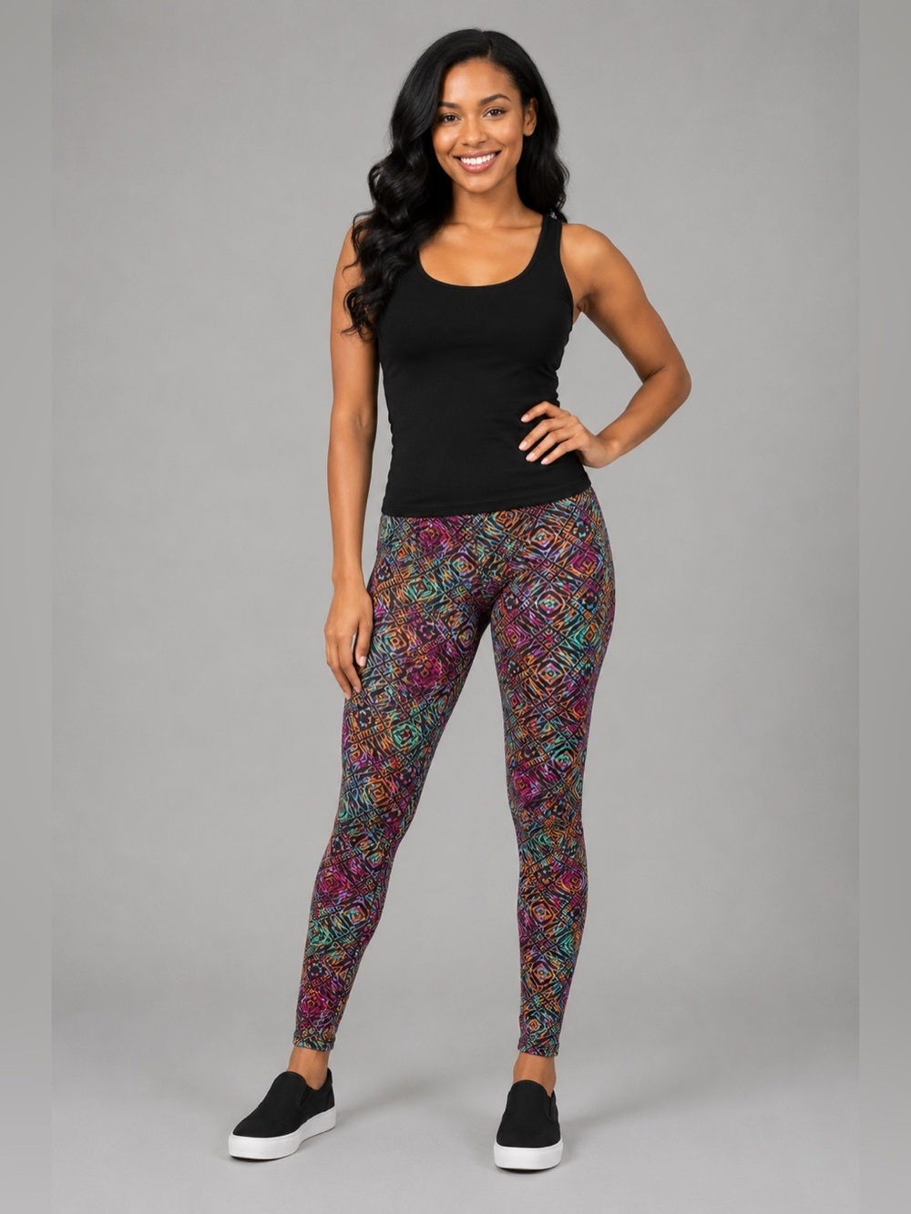 LuLaRoe One Size Multicolor Geometric Print Leggings Buttery Soft Stretch